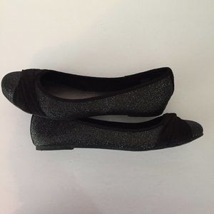 NWOT Sparkly Black Ballet Flats Size 7 1/2